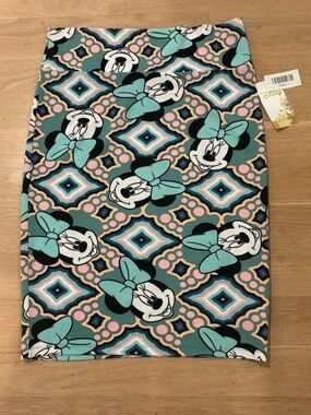 LuLaRoe NWT Disney Minnie Mouse Patterned Pencil Skirt - Teal & Pink